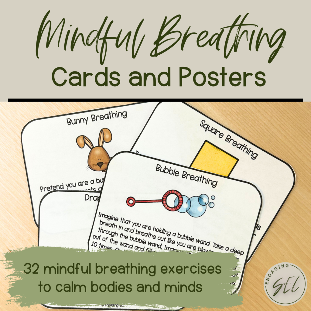 Mindful Breathing Activities Cards and Posters - Engaging SEL